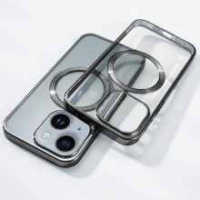 Vaku ® Apple iPhone 14 Luxury Electroplated Magnetic Magsafe TPU Clear Hard Back Cover Case