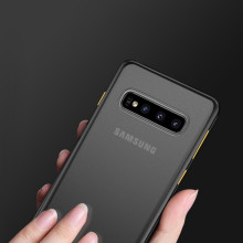 Vaku ® Samsung Galaxy S10 Translucent Armor Case + Extra Color Buttons Back Cover