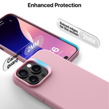 eller santé ® Apple iPhone 16 Pro Max Liquid Silicone Slim Protective Shockproof Phone Back Cover with Anti-Scratch Microfiber Lining