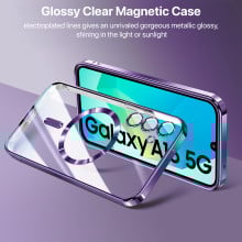 Vaku ® Samsung Galaxy A16 5G Luxury Electroplated Magnetic Magsafe Camera Protection TPU Back Cover Case