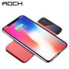 Rock ® Wire-less Charging PowerBank ABS Body With Digital Display High Power 8,000 mAh Dual-USB Output Power Bank