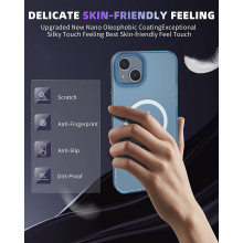 Vaku Luxos ® Apple iPhone 14 Plus San Mag-Pro Frosted TPU Camera Metal Ring Case Back Cover