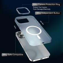 Vaku Luxos ® Apple iPhone 14 Pro San Mag-Pro Frosted TPU Camera Metal Ring Case Back Cover