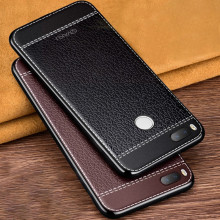 Vaku ® Xiaomi Mi A1 Leather Stitched Gold Electroplated Soft TPU Back Cover