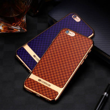 Vorson ® Apple iPhone 6 / 6S Checkerbox Patterned Gold Electroplated Soft TPU Back Cover