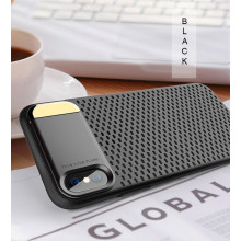 Joyroom ® Apple iPhone XS Perforated Heat Dissipation Series with inbuilt Aluminium Metal Stand Thin Case Back Cover