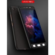 Vaku ® Vivo Y55 L 360 Full Protection Metallic Finish 3-in-1 Ultra-thin Slim Front Case + Tempered + Back Cover