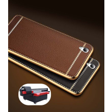 Vaku ® Oppo F1 Plus Leather Stitched Gold Electroplated Soft TPU Back Cover