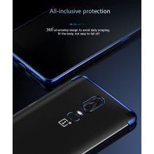 Vaku ® OnePlus 6 CAUSEWAY Series Electroplated Shine Bumper Finish Full-View Display + Ultra-thin Transparent Back Cover