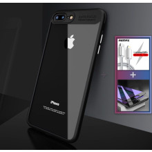 Combo Vaku ® Apple iPhone 7  Kowloon Series Top Quality Soft Silicone 4Ultra-thin Transparent Cover + 2.5D Tempered Glass + Charging Cable