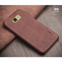 Vaku ® Samsung Galaxy C7 Pro Lexza Series Double Stitch Leather Shell with Metallic Camera Protection Back Cover