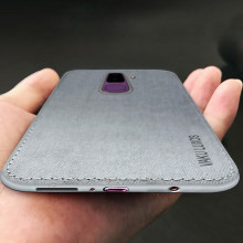 Vaku ® Samsung Galaxy A8 Plus Luxico Series Hand-Stitched Cotton Textile Ultra Soft-Feel Shock-proof Water-proof Back Cover