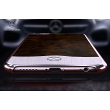 Mercedes Benz ® Apple iPhone 6 / 6S Natural Wood Electroplated Metal Hard Case Back Cover