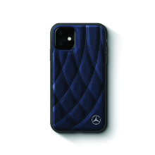 Mercedes Benz ® Apple iPhone 11 Bow Line Quilted Perforated Leather Back Cover