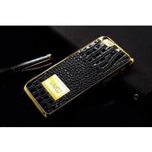 Vaku ® Apple iPhone 6 / 6S Premium Crocodile Leather Gold Electroplated Back Cover