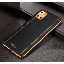 Vaku ® Samsung Galaxy Note 10 lite Vertical Leather Stitched Gold Electroplated Soft TPU Back Cover