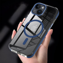 Vaku Luxos ® Apple iPhone 15 Plus Vortex Magpro Gel Cushion Slim Fit Shockproof Crystal Clear Camera Metal Ring Certified Mag-Safe Back Cover