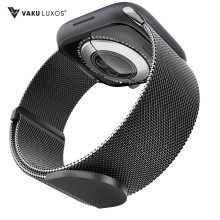 Vaku ® Metal Stainless Steel Adjustable Loop Strap Magnetic Band Compatible with Apple Watch Bands 42mm/44mm/45mm, iWatch Series 7/6/5/4/3/ 2/1/SE