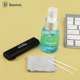 Baseus ® Professional 4-in-1 Cleaning Kit with Cleaner + Brush + Micro Fiber Cloth + Gap Stick Cleaning Kit Black