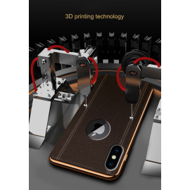 VAKU ® For Apple iPhone X / XS Classic Leather Gold Electroplated Soft TPU Back Cover
