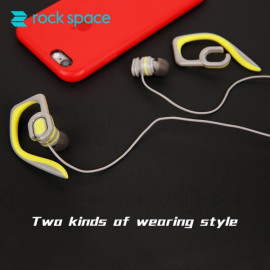Rock ® Y7 Stereo two kind wearing style Earphone with OFC Cable + Gold Plated Jack + Microphone Earphone