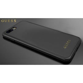 GUESS ® Apple iPhone 8 Plus Mandarian Paris Series Pure Leather 2K Gold Electroplated Back Case
