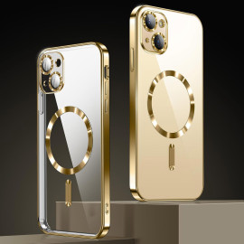 Vaku ® Apple iPhone 15 Plus Luxury Electroplated Magnetic Magsafe Camera Protection TPU Back Cover Case