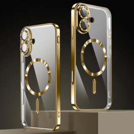 Vaku ® Apple iPhone 16 Plus Luxury Electroplated Magnetic Magsafe Camera Protection TPU Back Cover Case