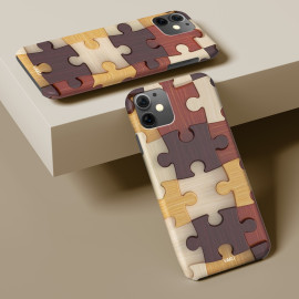 Vaku ® Apple iPhone 11 3D Wooden Puzzle Designer Print Back Cover