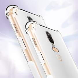 Vaku ® OnePlus 6 PureView Series Anti-Drop 4-Corner 360° Protection Full Transparent TPU Back Cover Transparent