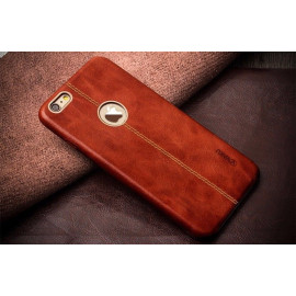 VAKU ® Apple iPhone 6 / 6S Nexza Series Double Stitch Leather Shell with Metallic Logo Display Back Cover