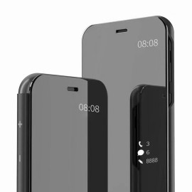 Vaku ® OnePlus 6 Mate Smart Awakening Mirror Folio Metal Electroplated PC Flip Cover