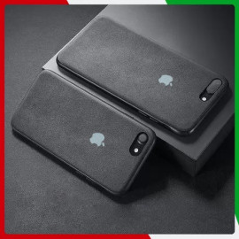 VAKU ® For Apple iPhone X / XS Alcantara Super Suede Logo Leather Cover
