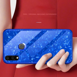 VAKU ® Xiaomi Redmi Note 7 / Note 7 Pro Glossy Marble with 9H hardness tempered glass overlay Back Cover