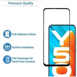 Dr. Vaku ® Vivo Y50 Full Edge-to-Edge Ultra-Strong Ultra-Clear Full Screen Tempered Glass- Black