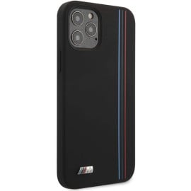 BMW Motorsports ® For iPhone 12 / 12 Pro  (6.1) X4 M Competition Vertical Strip Pure Silicon Back Cover