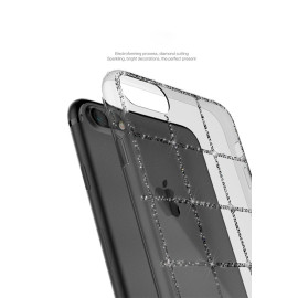 VAKU ® Apple iPhone SE 2020 Glittery Clear Series transparent TPU with self-patterned glittery design back cover