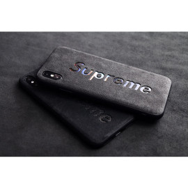 VAKU ® For Apple iPhone X / XS Alcantara Supreme Logo Back Cover