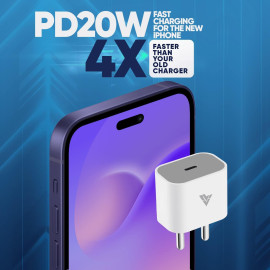 Original 20W iPhone Charger + Type C to Type C [Apple MFi Certified] Cable Combo | (5X Speed)
