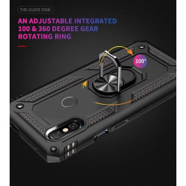 Vaku ® Xiaomi Redmi Note 5 Pro Hawk Ring Shock Proof Cover with Inbuilt Kickstand