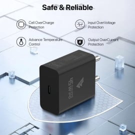 Dr Vaku® ROGUE 45W PD GaN Charger Type C Adapter for iPhone 16/16 Plus/16 Pro/16 Pro Max, 15/14/13/12 Series, Samsung & All Android Devices USB-C Fast Charger