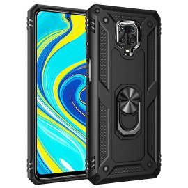 Vaku ® Xiaomi Redmi Note 9 Pro Hawk Ring Shock Proof Cover with Inbuilt Kickstand