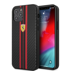 Ferrari ® Apple iPhone 12 Pro Max Portofino Carbon Vertical Stripe Case Back Cover