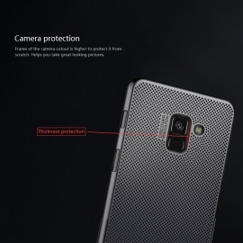 Vaku ® Samsung Galaxy A8 Plus Perforated Series Heat Dissipation Ultra-Thin PC Back Cover Black