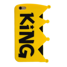 Cute Cases ™ Apple iPhone 7 Cute King Design Ultra-Soft Gel Silicon Case Back Cover yellow