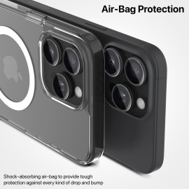Vaku Luxos ® Apple iPhone 16 Pro Glassy MagPro Clear TPU Shockproof Scratch Resistant, Certified Mag-Safe Military-Grade Protection Back Cover