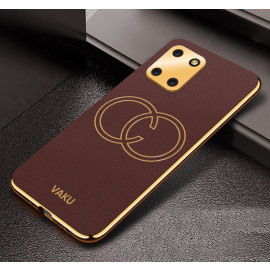 Vaku ® Samsung Galaxy Note 10 Lite Skylar Leather Pattern Gold Electroplated Soft TPU Back Cover