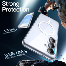 Vaku ® Samsung Galaxy S25 5G Glassy MagPro Transparent Hard PC Scratch Resistant Protective Back Cover