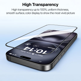Vaku Luxos ® Apple iPhone 16 Plus Screen Protector HD Tempered Glass 3D Anti Scratch Upgrade Edge Protection Glass