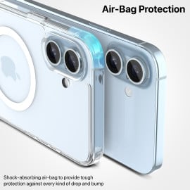 Vaku Luxos ® Apple iPhone 16 Glassy MagPro Clear TPU Shockproof Scratch Resistant, Certified Mag-Safe Military-Grade Protection Back Cover
